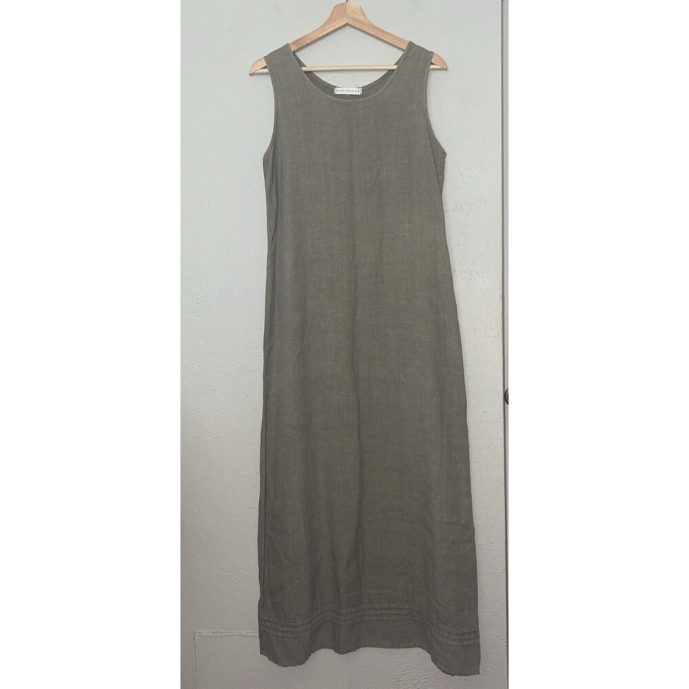 Cut Loose 100% Linen Sage Green Sleeveless Dress Women’s Sz XS Long